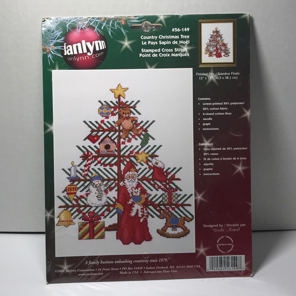 Country Christmas Tree Stamped Cross Stitc…